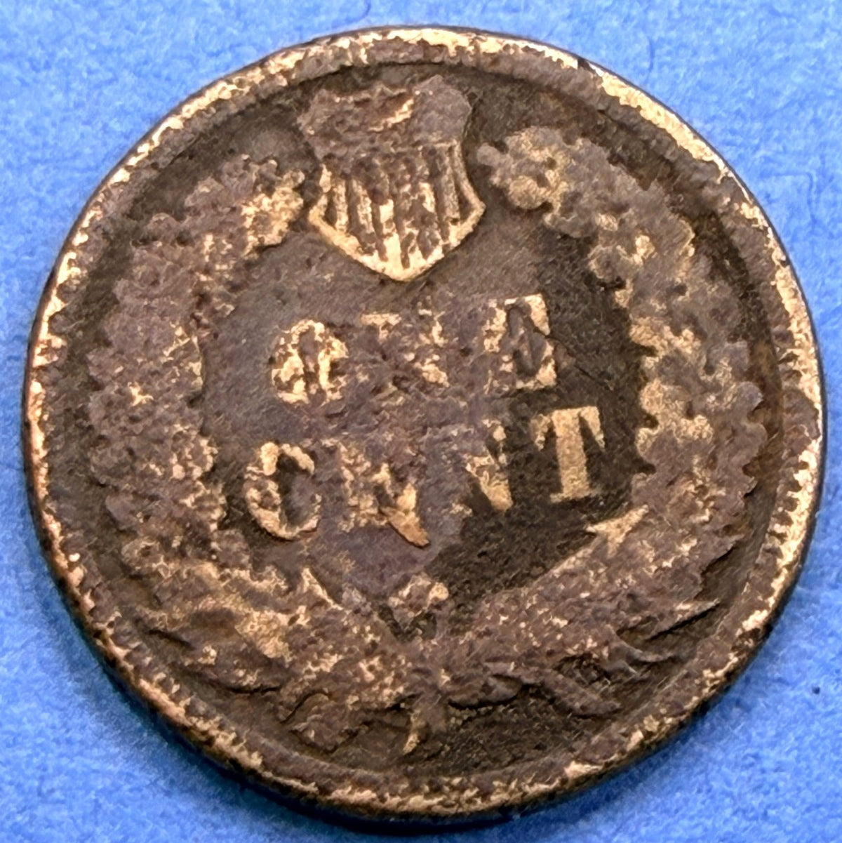 1863 Indian Head Cent Penny 1C Civil War Date Copper Nickel Dark Surfaces G