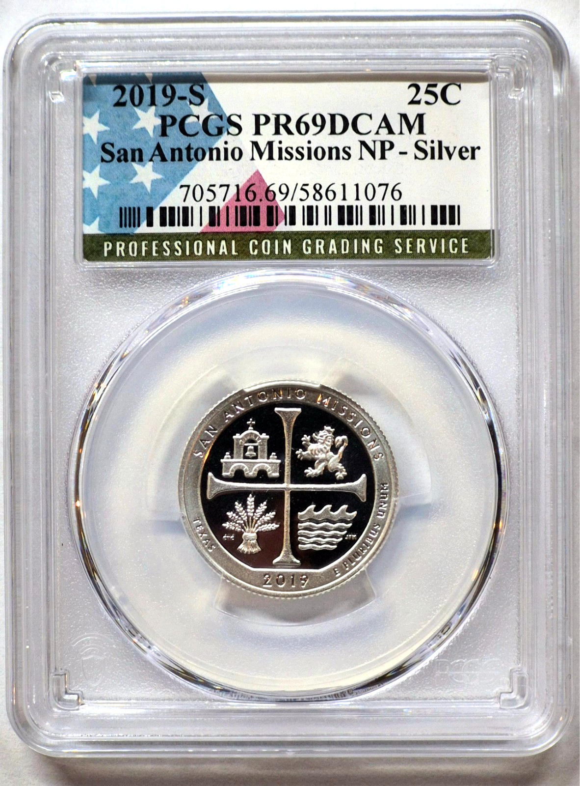 2019 S National Parks 5 Coin Silver Quarter Set PCGS PR69DCAM Special Flag Label