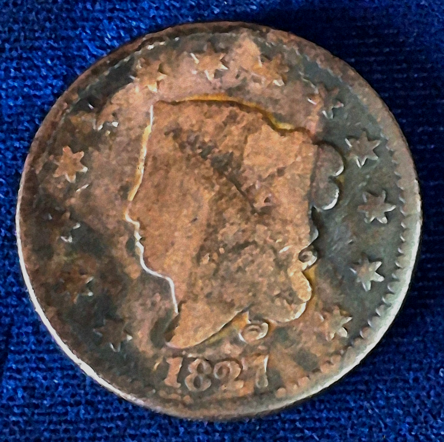 1827 Coronet Head Large Cent Variant N5 R2 AG-G  Features Better Date 1C