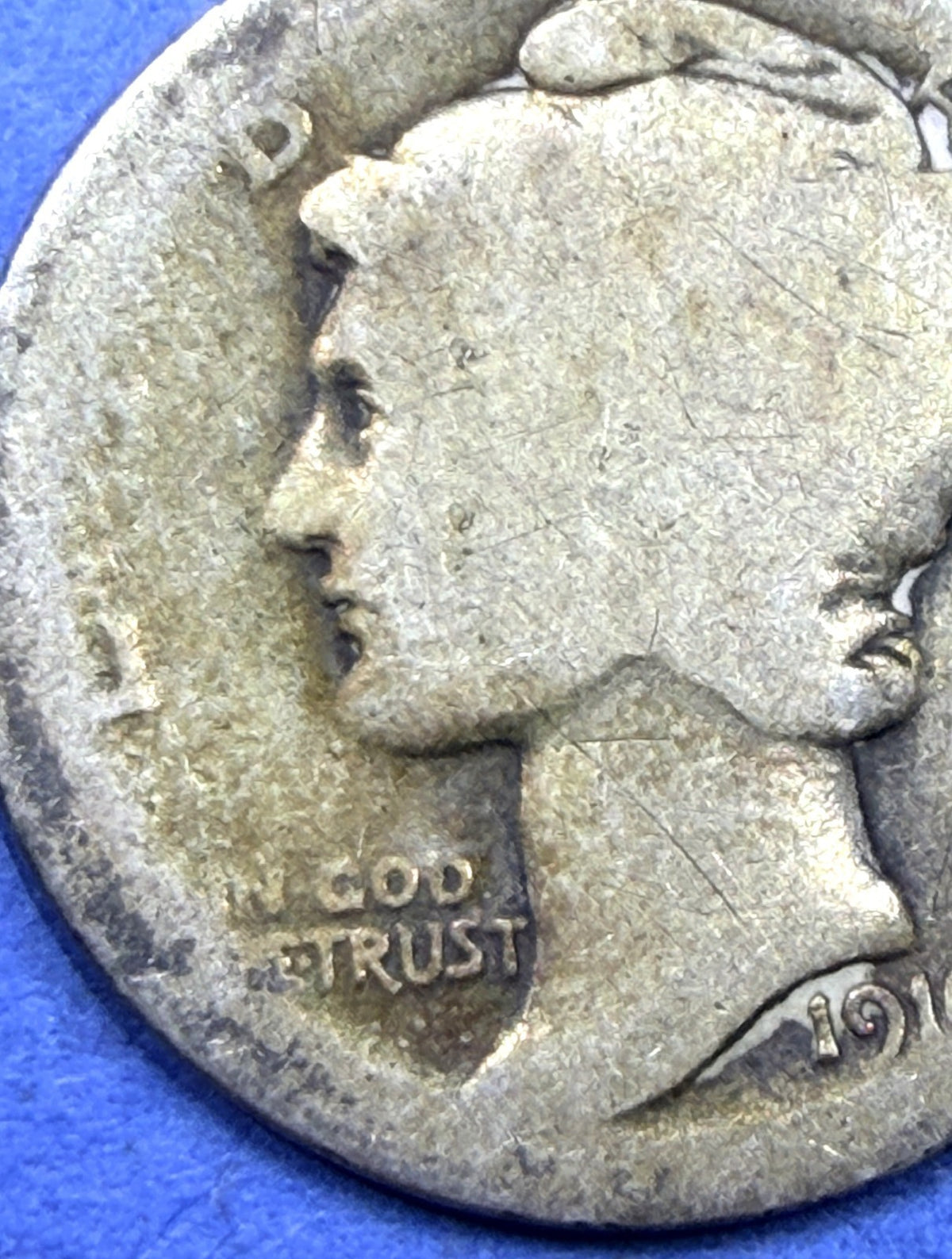 1916 Mercury Dime 10C First Year of Issue 90% Silver G Good Philadelphia Coin