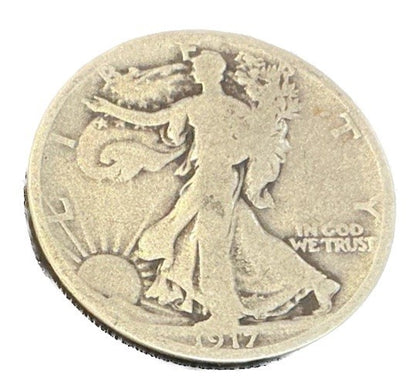 ⭐️1917 Walking Liberty 90% Silver Half Dollar Early Year Average Circulated Coin