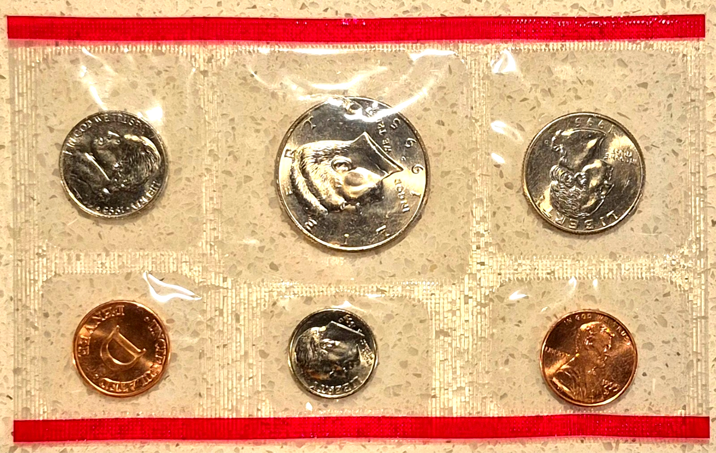1995 P&D U.S Mint Set Uncirculated BU Coins OGP and Hard to Find Re-Order Card