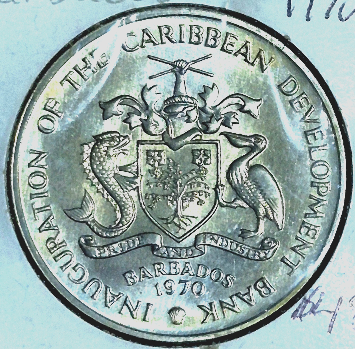 1970 F.A.O. Barbados $4 Dollar Incredible BU Features Only 30K Produced KM-A9