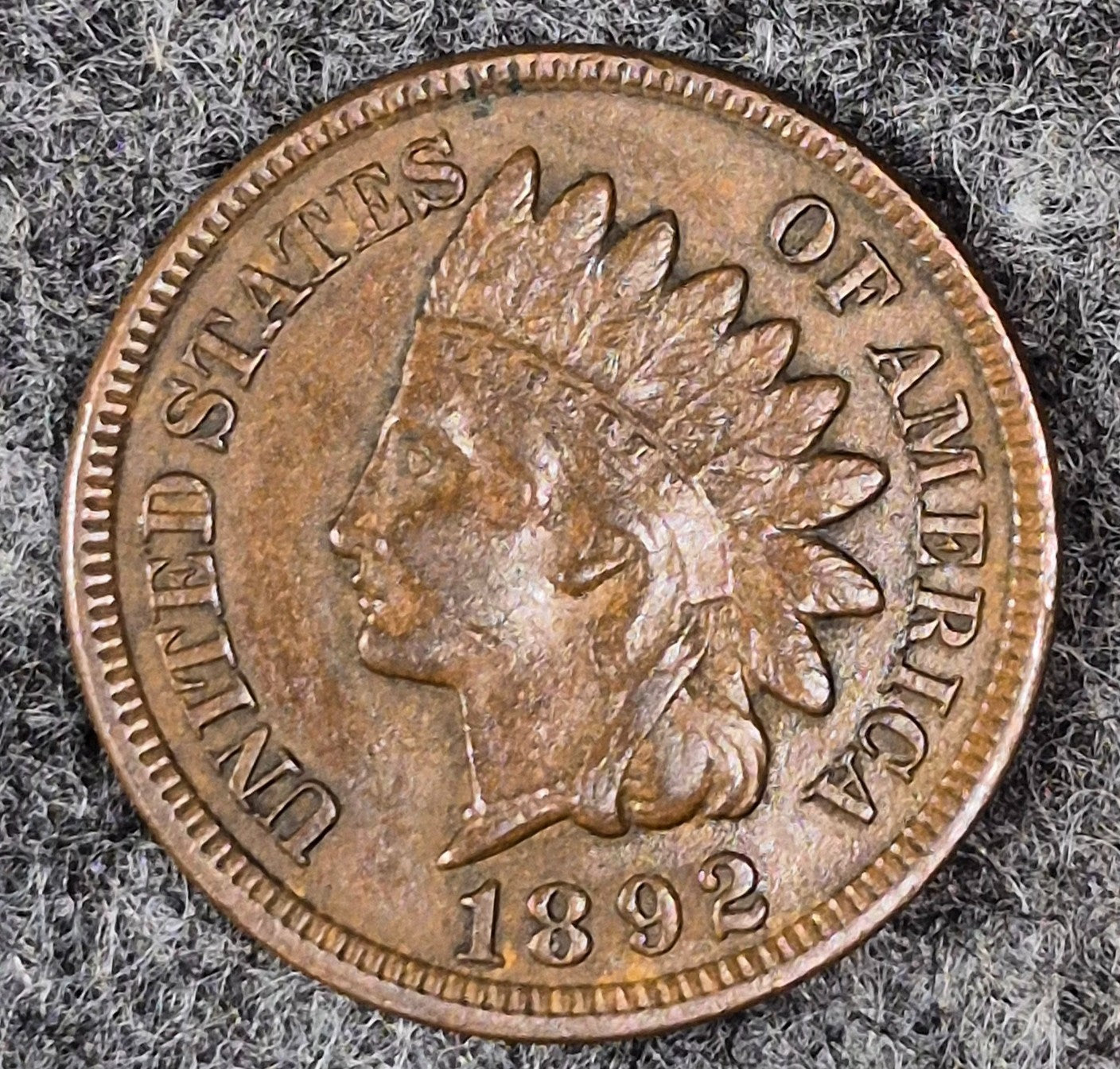 1892 Indian Head Cent Choice Crisp AU Features High Grade Coin Shown  1C