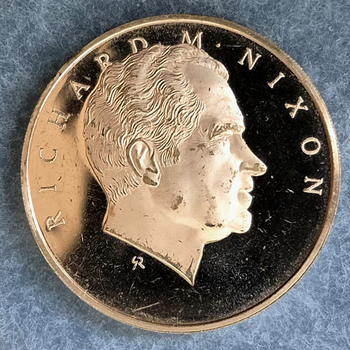 1972 Richard Nixon Re-Elect The President Bronze Medal Franklin Mint Proof-Like