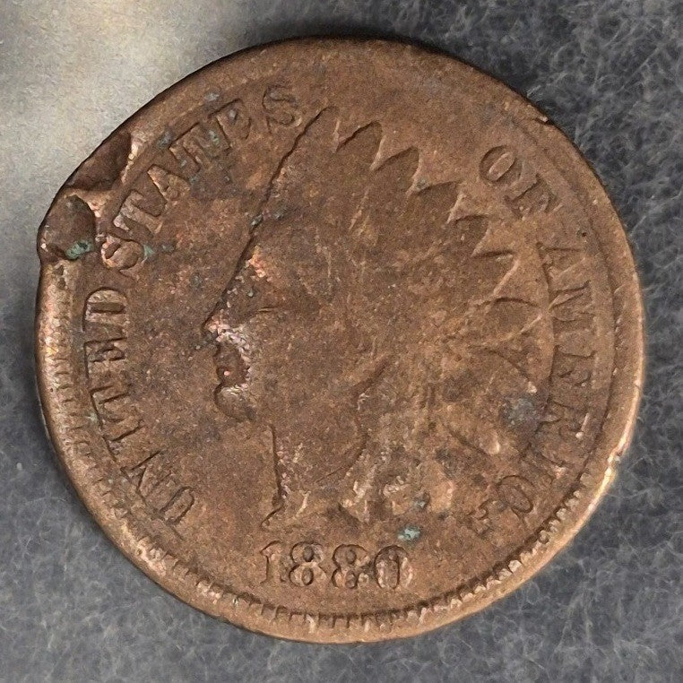 1880 Indian Head Cent Penny 1C VG Very Good Bronze Antique 19th Century US Coin