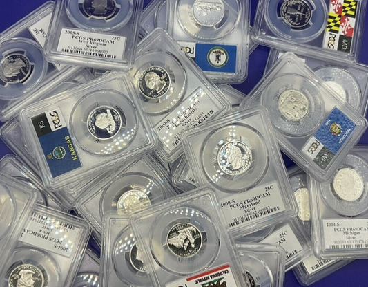 {10}  90% SILVER Proof Coins 💰 PCGS Graded PR69 U.S. Mint 💰 + STORAGE CASE