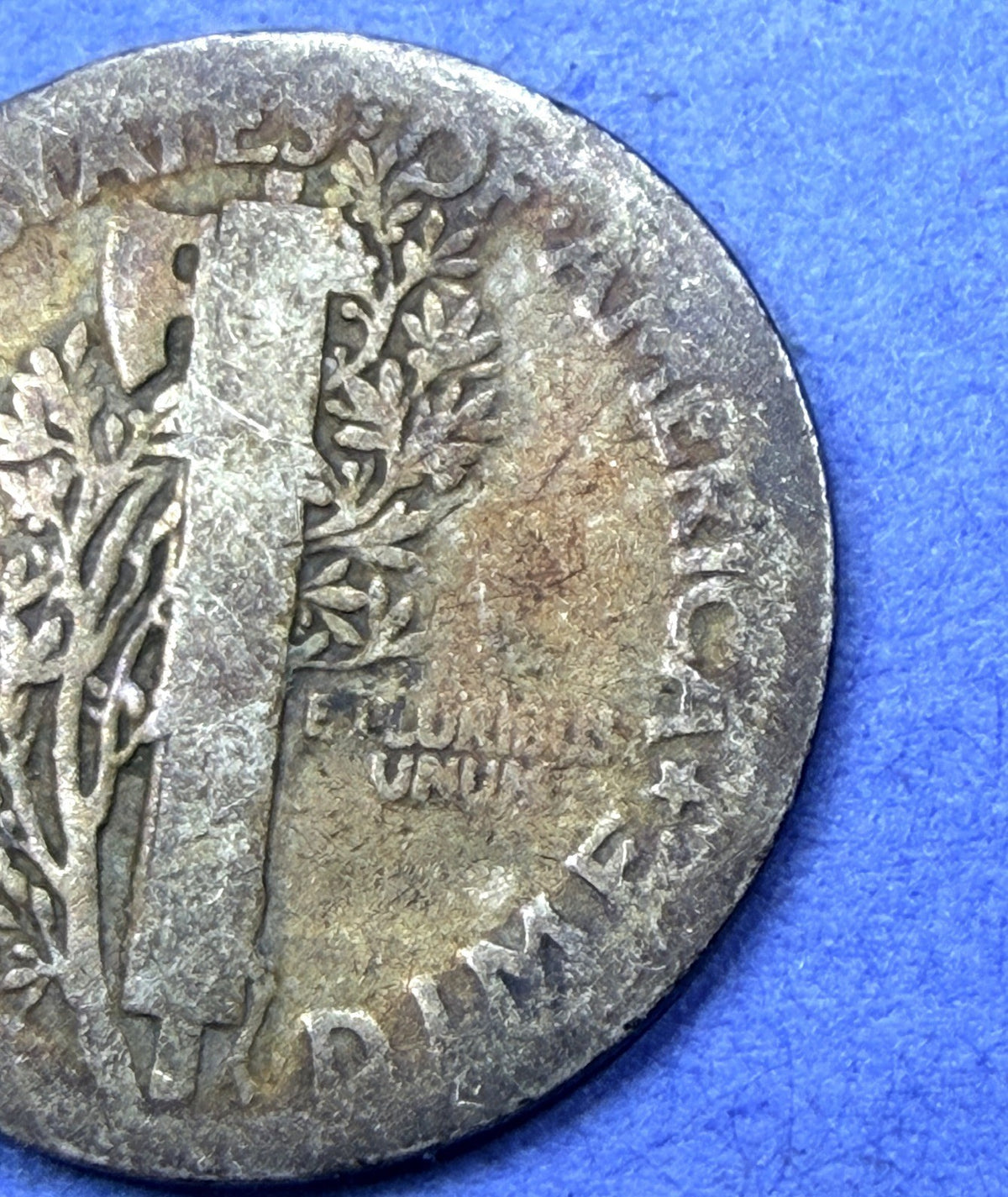 1919 Mercury Dime 10C Golden Amber Toned 90% Silver G Good Philadelphia Toner - view 6
