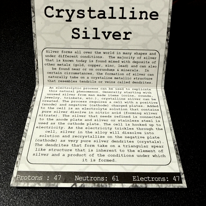 .999 Silver Crystalline In Capsule With Display Card Electrolytically Recycled