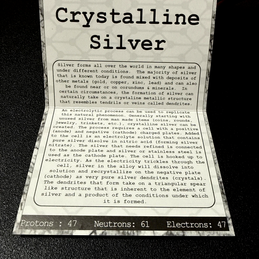 .999 Silver Crystalline In Capsule With Display Card Electrolytically Recycled
