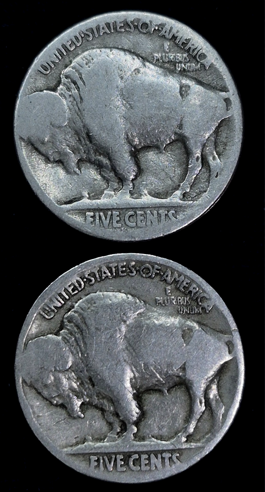 Nice Matched Set of (2) G-VG Choice Date Buffalo Nickels (1) 1923p and (1) 1923S