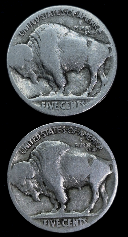 Nice Matched Set of (2) G-VG Choice Date Buffalo Nickels (1) 1923p and (1) 1923S