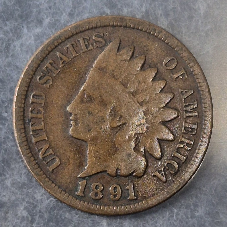 1891 Indian Head Cent Penny 1C VG Very Good Bronze Antique 19th Century US Coin