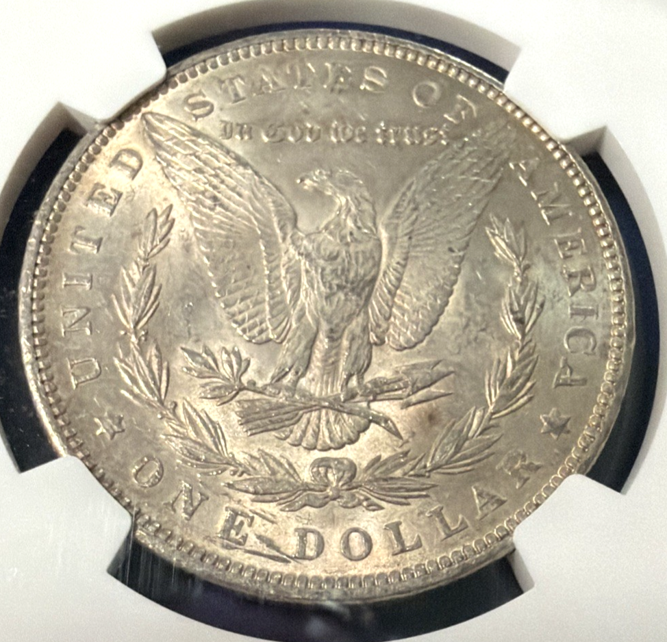 1890 Morgan 90% Silver $1 Dollar NGC Graded MS 61 Bright White Coin