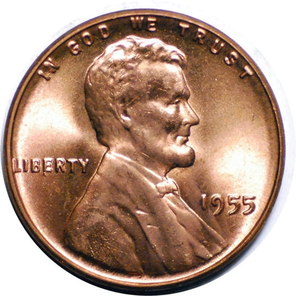 ✅  1955 P/D/S BU Uncirculated 3 COIN SET Lincoln Wheat Cents Choice RED Beauties