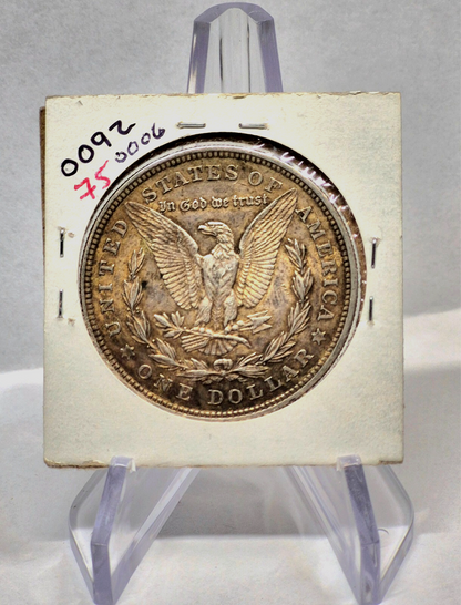 1921 Morgan $1 Dollar 90% Silver Crisp AU+ Features, Handsomely Toned