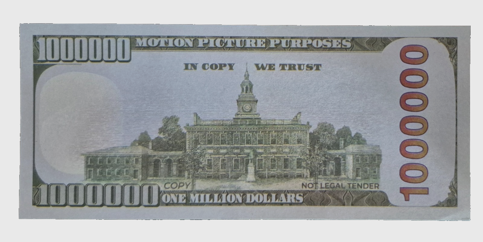 * Golden Statue Of Liberty Lot of (5) -1,000,000 Novelty Million Dollar Bills