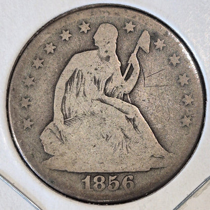 1856-O Seated Liberty Half Dollar Very Good Features 90% Silver Coin Shown 50C