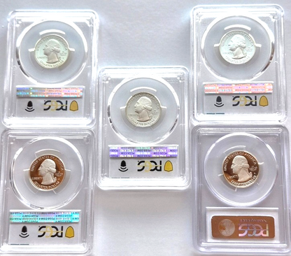 2013 S National Parks 5 Coin Silver Quarter Set PCGS PR69DCAM Special Flag Label