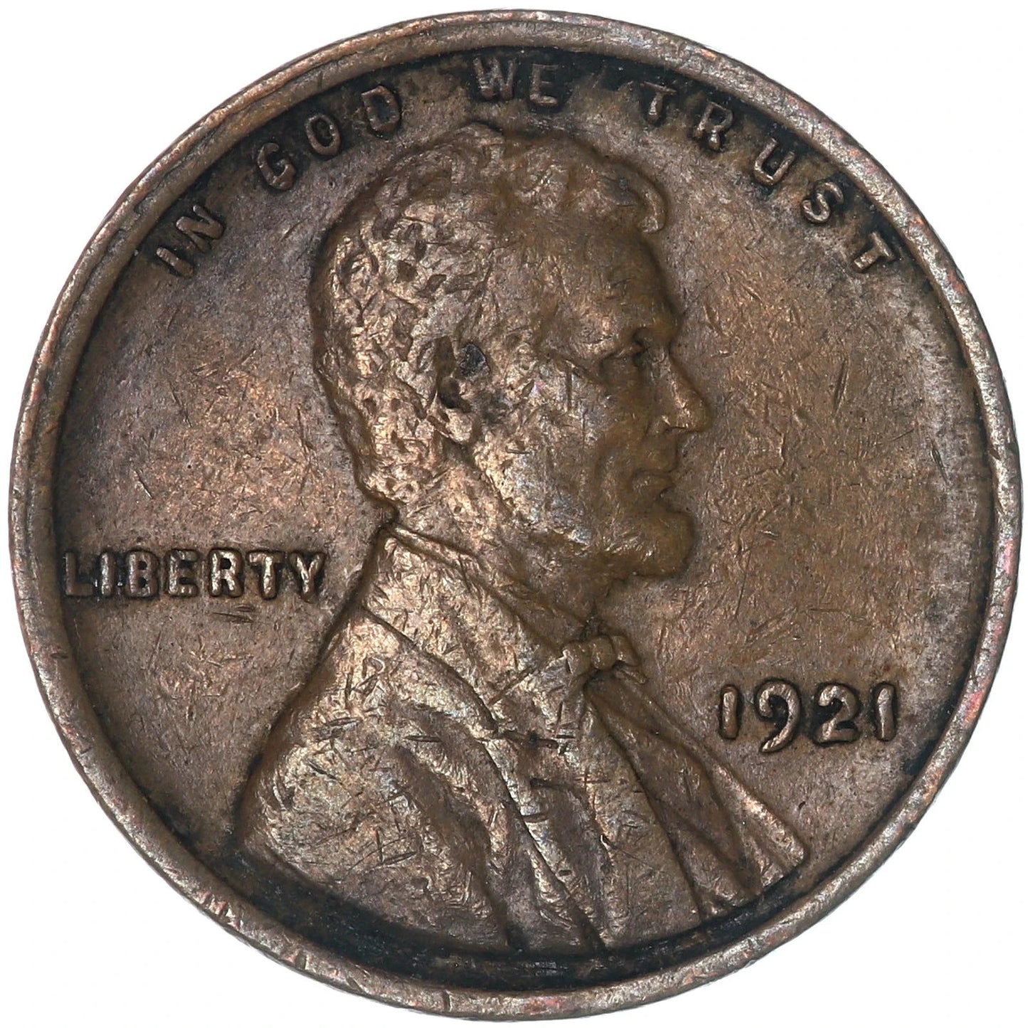 🔥 1921 P Lincoln Wheat Cent FINE-VERY FINE (F-VF) Condition Copper Penny 1c