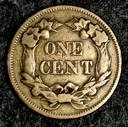 1858 Flying Eagle Cent Large Letters FS-901 Low Leaves, Choice VF Features 1C