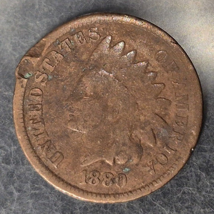 1880 Indian Head Cent Penny 1C VG Very Good Bronze Antique 19th Century US Coin