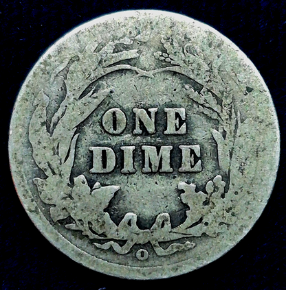 1905 O Barber Dime Scarce Hard to Find Micro O, G+ Features, Low Survival Rate