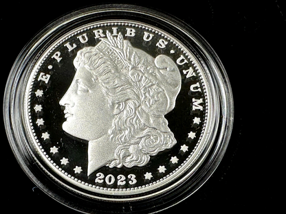 {4 Coin Set}  2023 Morgan & Peace Silver Dollars  Unc & Proof OGP BOX COA .9999