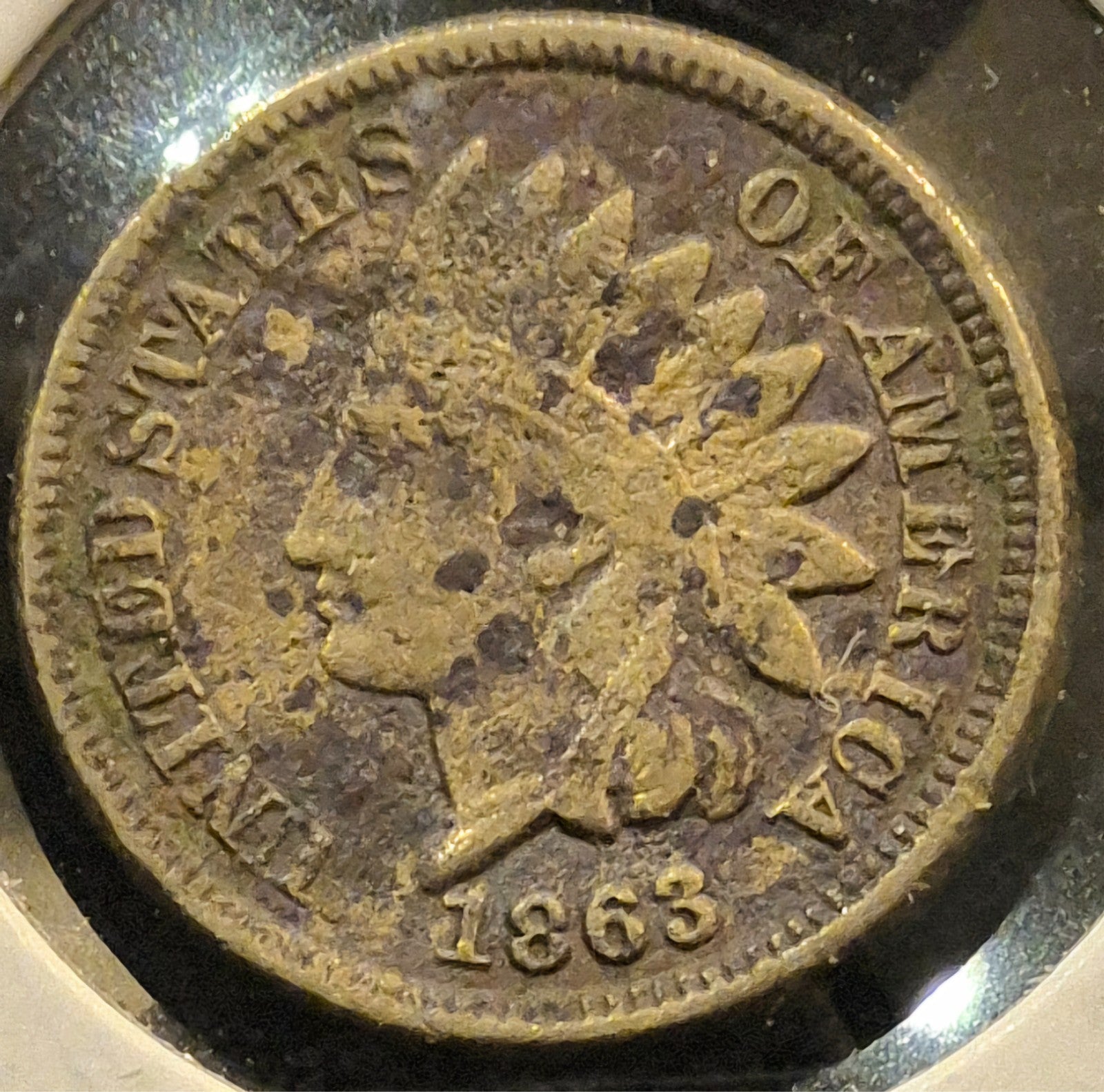 1863 1C Indian Head Cent Copper Choice Collectable VG-F Features Strong Patina
