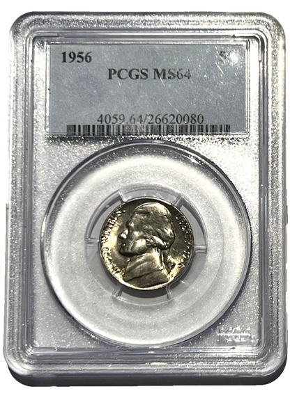 1956 P Jefferson Nickel BU PCGS MS 64 Uncirculated Sharp Strike Undergraded Coin