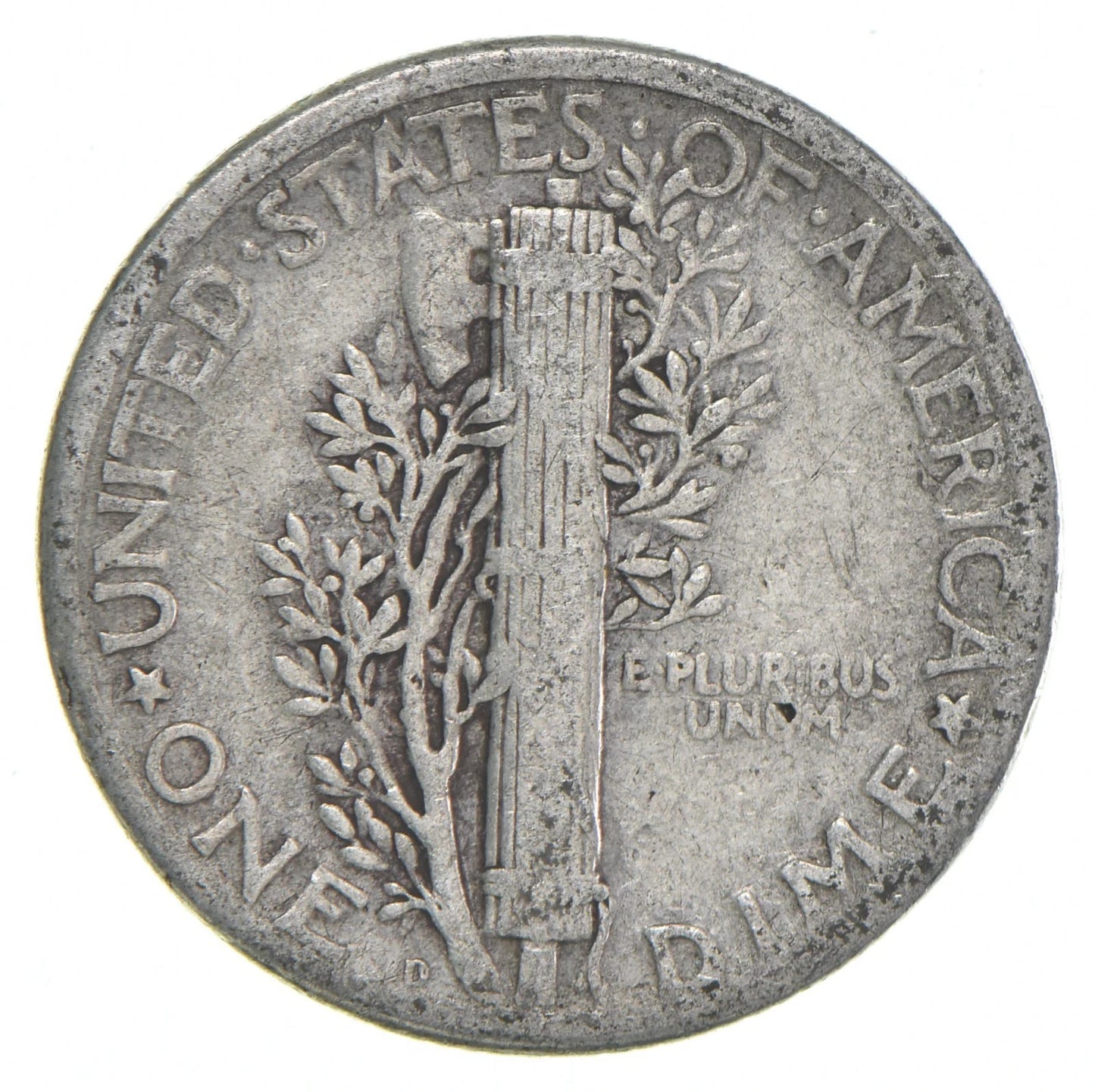 1918-D Mercury 90% SILVER Dime G-VG+ (Good -V Good) Average Circulated Condition