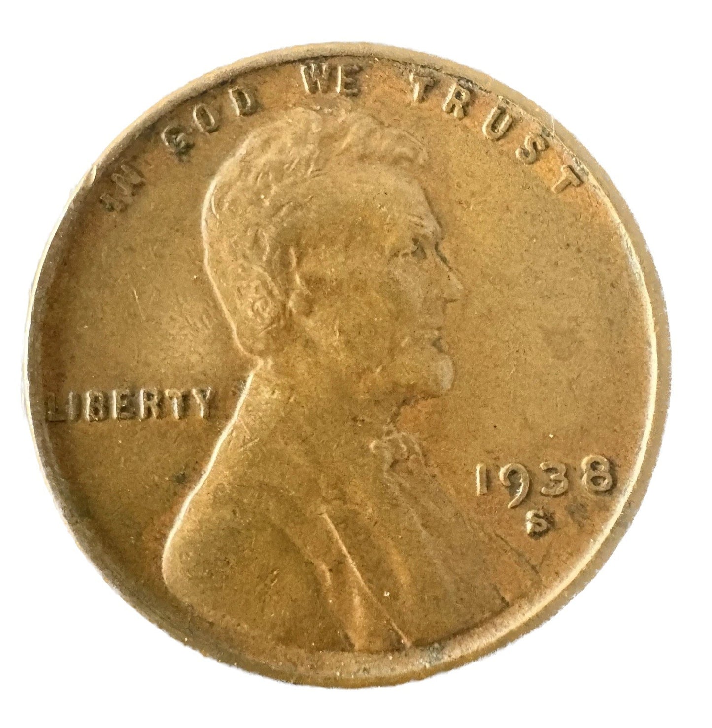 1938 S Lincoln Wheat Cent Fine Circulated Condition