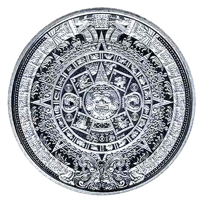 Lot Of (5) Aztec Calendar Rounds, 1/10 oz Fine .999 Silver Golden State Mint
