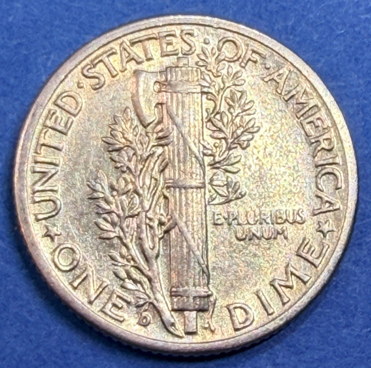 1940-D Mercury Dime 10C BU Uncirculated Toned 90% Silver Winged Liberty Coin