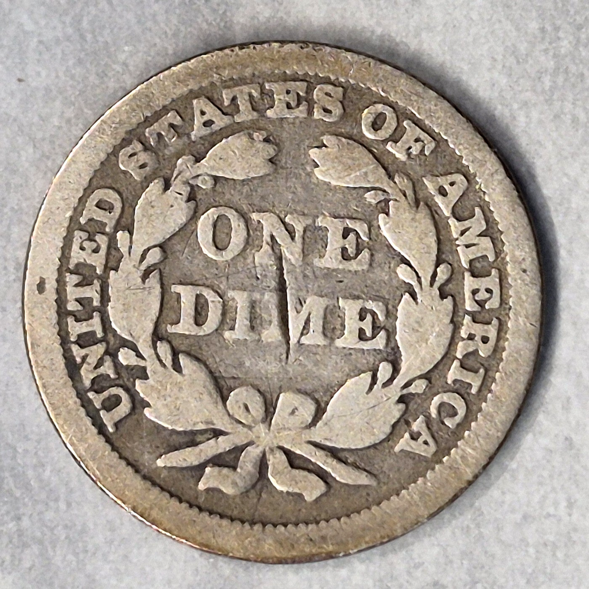 1851 Seated Liberty Dime 10C Philadelphia 90% Silver Pre-Civil War Good+