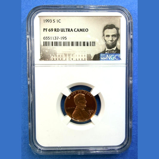 1993-S Lincoln Cent Proof NGC PF69 RD Ultra Cameo Lincoln White House Label - photo 1