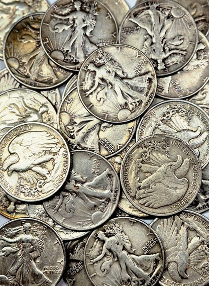 90% Silver Walking Liberty Half Dollar Choose How Many Coins 50c Walkers VG-VF+