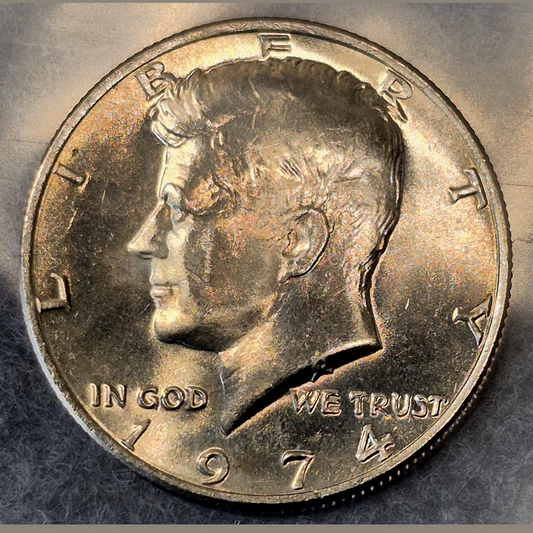 1974 Kennedy Half Dollar 50C No Mint Mark Philadelphia Clad US Coin AU