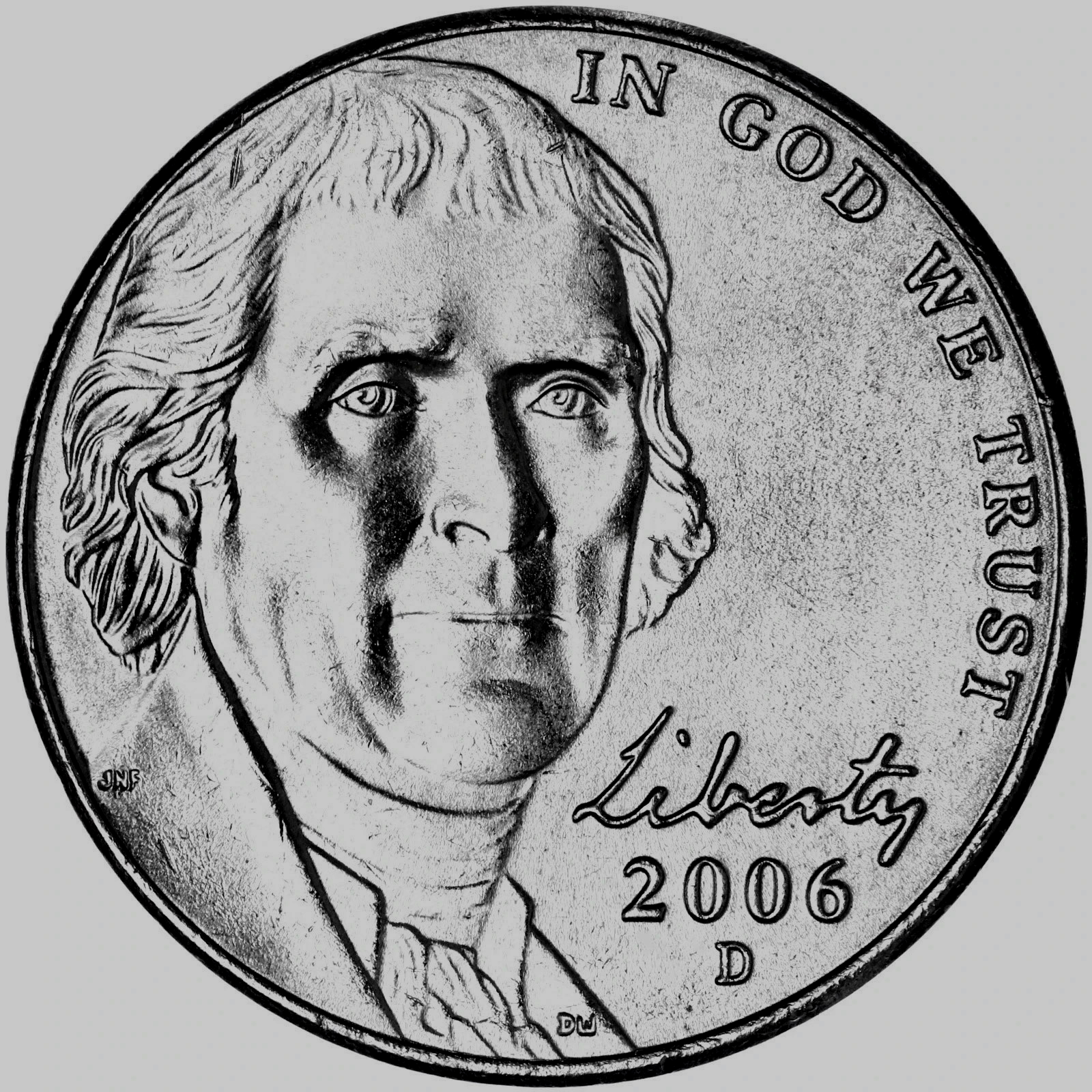 ⭐️ 2006-D Jefferson Buffalo Nickel Monticello BU Coin From U.S. Mint Roll