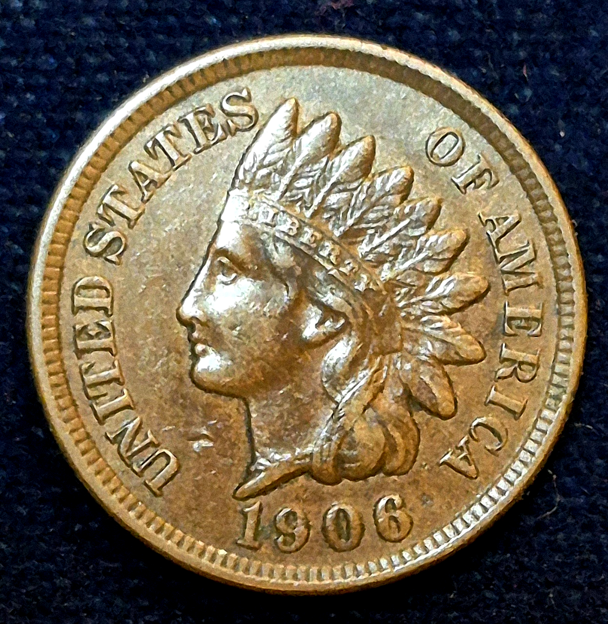 1906   INDIAN HEAD CENT PENNY Beautiful Crisp AU-MS Features 4 DIAMONDS 1C