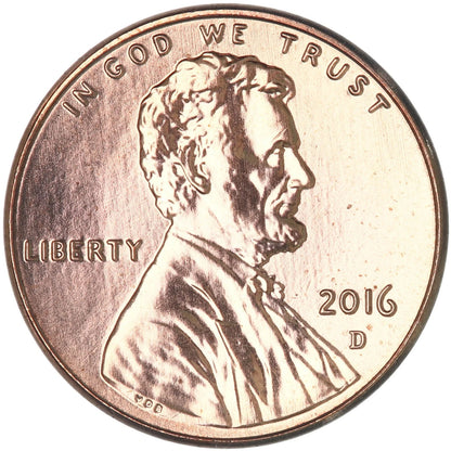 ✅ 2016 D Lincoln Shield Cent BRILLIANT UNCIRCULATED RED Penny US Mint 1c Coin