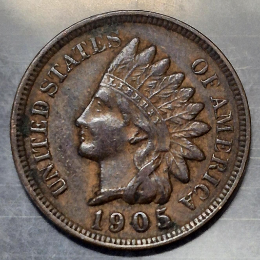 1905 Indian Head Cent Penny 1C XF Extremely Fine Full LIBERTY Bronze Brown