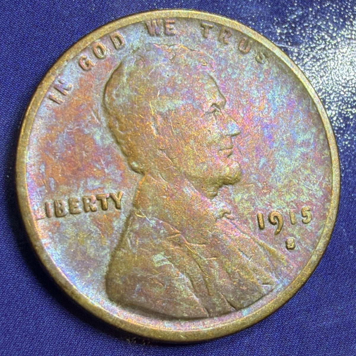 1915-S Lincoln Wheat Cent 1C VF Toned US Coin San Francisco