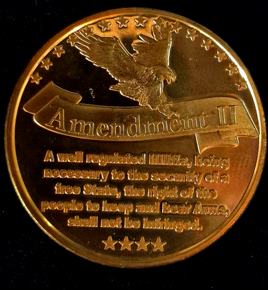 1oz Copper Round 1789-2020 Second Amendment/Right to Bear Arms .999 Fine Copper