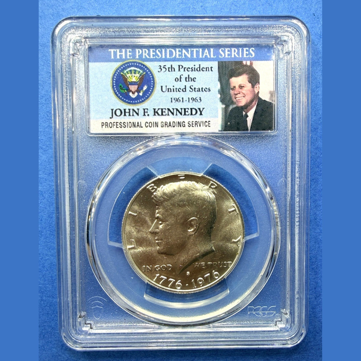 1976-S Kennedy Half Dollar 40% Silver PCGS MS65 Presidential Series JFK Label