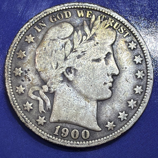 1900 Barber Half Dollar 50C VF Very Fine 90% Silver US Coin Philadelphia