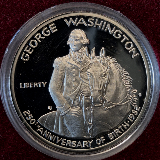 1982-S George Washington 250th Anniversary Proof 90% Silver Half Dollar OGP COA