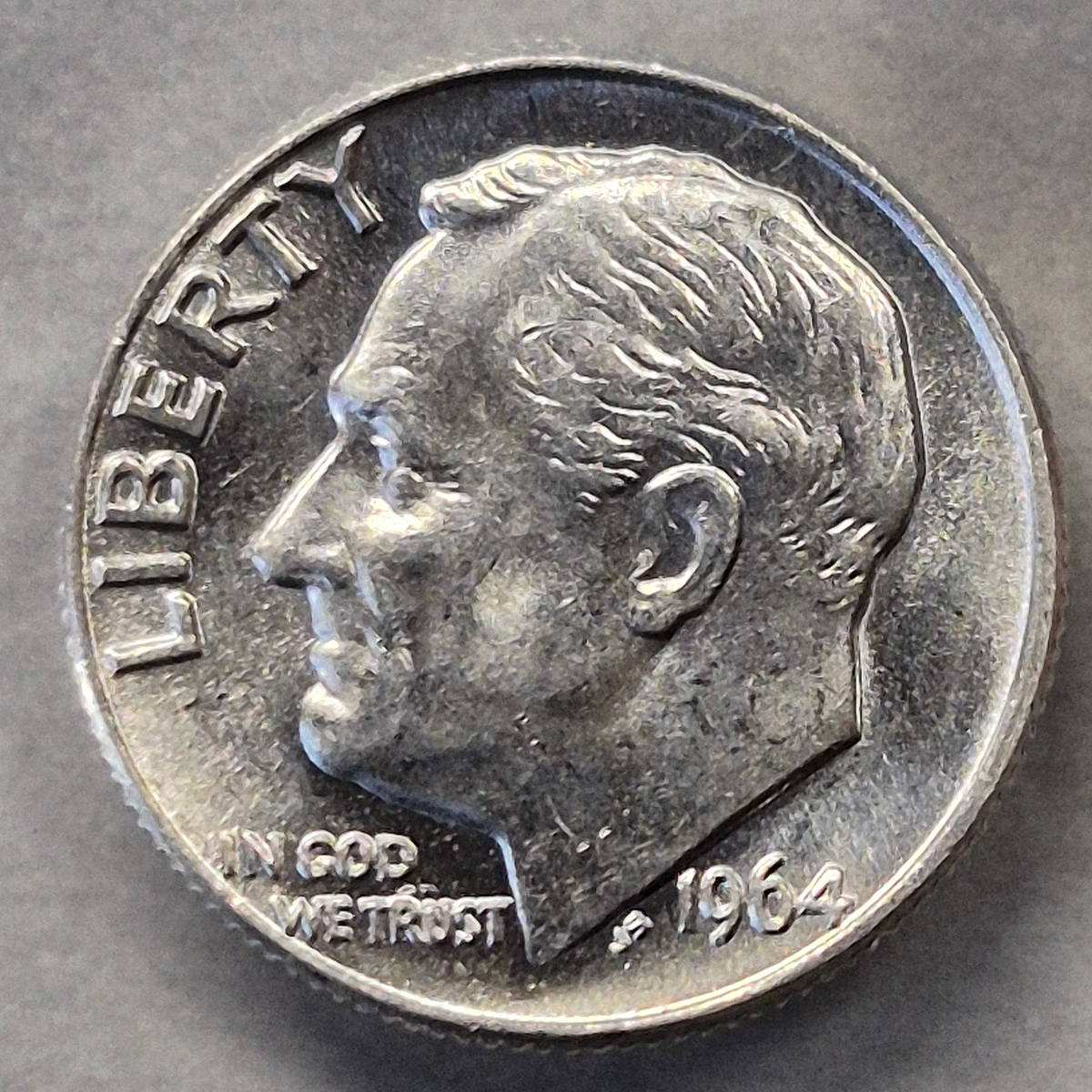 1964 D Roosevelt Dime 90% Silver Last Year of Silver Denver Mint BU Uncirculated