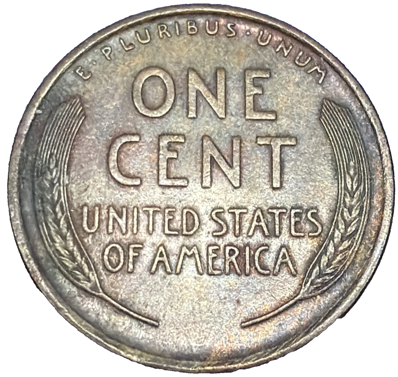 1909 Lincoln Wheat Cent SUPER TONED Alloy Mix ERROR AU/BU COIN SEMI-KEY DATE