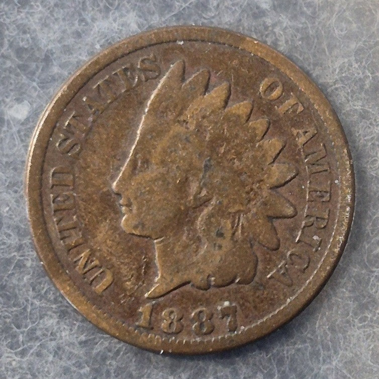 1887 Indian Head Cent Penny 1C Good Bronze Philadelphia US Coin 19th Century